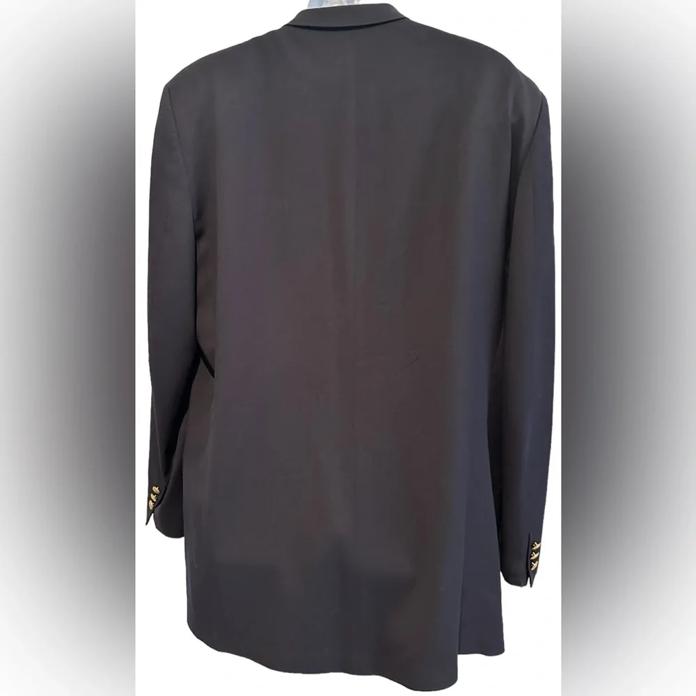 FIORI MENS‎ BLAZER NAVY BLUE GOLD BUTTONS VENTLESS CANADA 44L Long